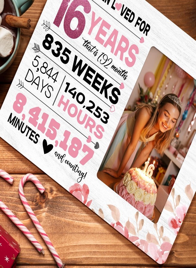 HODODAN Sweet Sixteen Picture Frame Gifts for Girl, Sweet 16 Birthday Frame Gifts for Girls, You Have Been Loved for 16 Years Picture Frame, 4x6 inch Photo - Image 3